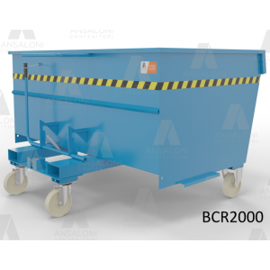 Benna completamente ribaltabile capacità litri 2000, port.Kg.1500 