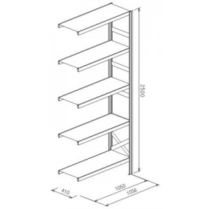 Modulo aggiunto da L.1056xP.410xH.2500 a 5 piani - Port.piano Kg.235