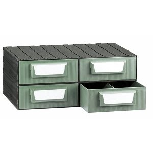 Cassettiera a 4 cassetti pl.VERDI + separatore longitudinale 