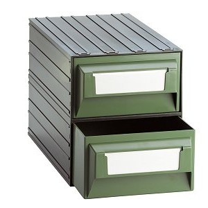 Cassettiera a 2 cassetti plastica VERDI 