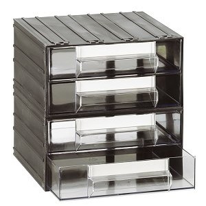 Cassettiera a 4 cassetti plastica TRASPARENTI