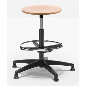 Sgabello girevole WALKER S/L seduta in legno
